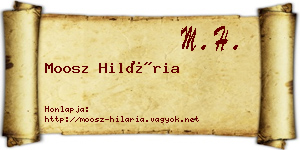 Moosz Hilária névjegykártya